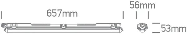 INDUSTRIJSKA SVJETILJKA ZA T8 LED CIJEV IP65 600mm PC/PC DM38120P