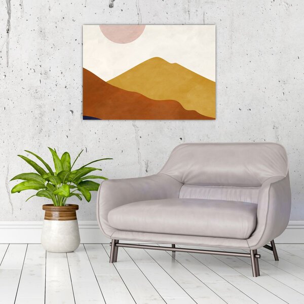 Staklena slika - Akvarel planine N⁰1 (70x50 cm)