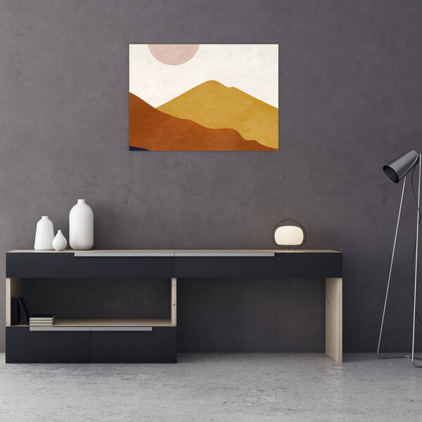 Staklena slika - Akvarel planine N⁰1 (70x50 cm)