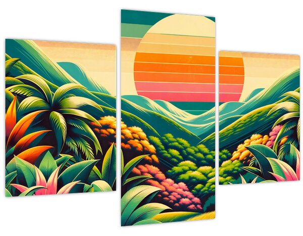 Slika - Šareni zalazak sunca (90x60 cm)