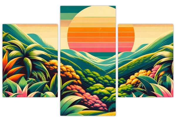 Slika - Šareni zalazak sunca (90x60 cm)