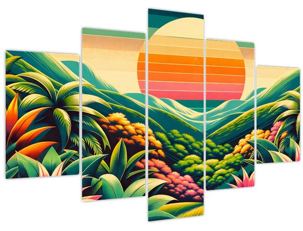Slika - Šareni zalazak sunca (150x105 cm)