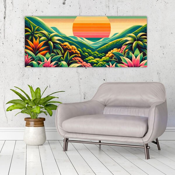 Slika - Šareni zalazak sunca (120x50 cm)