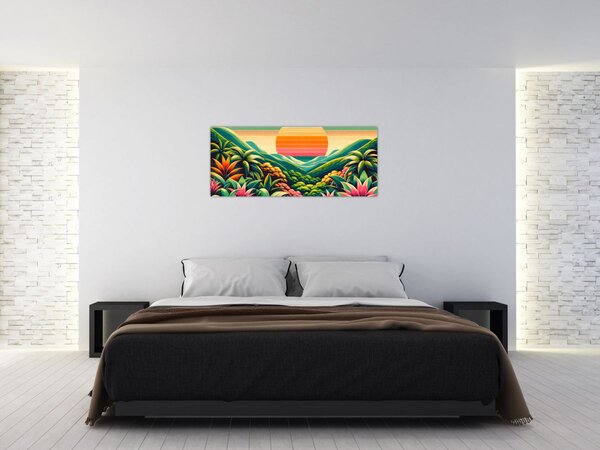 Slika - Šareni zalazak sunca (120x50 cm)