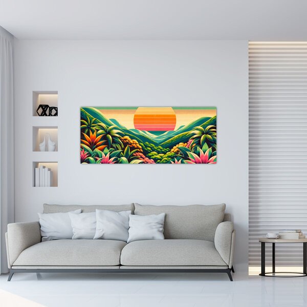 Slika - Šareni zalazak sunca (120x50 cm)