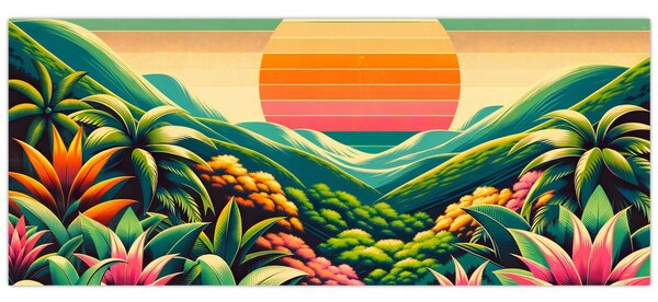 Slika - Šareni zalazak sunca (120x50 cm)