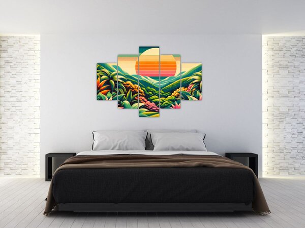 Slika - Šareni zalazak sunca (150x105 cm)