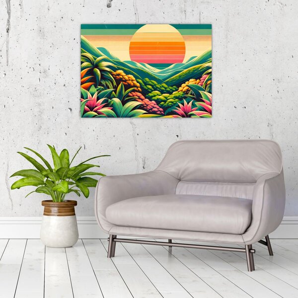 Slika - Šareni zalazak sunca (70x50 cm)