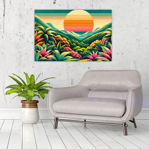 Slika - Šareni zalazak sunca (90x60 cm)
