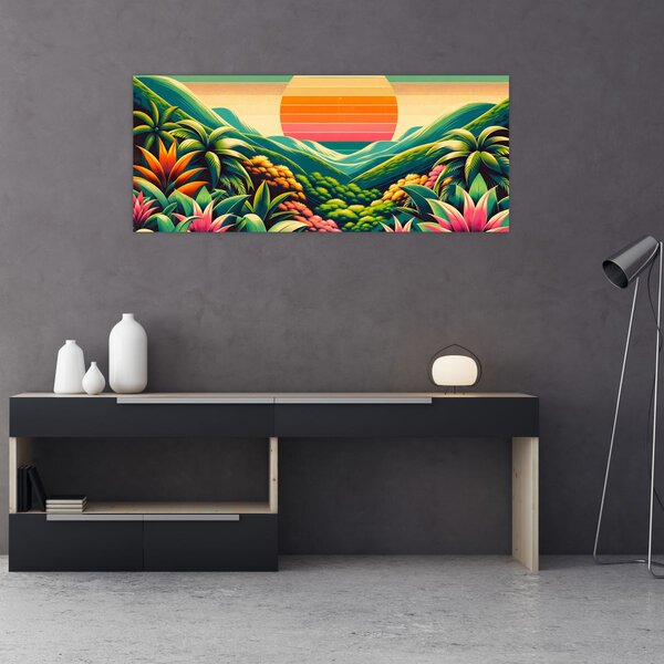 Slika - Šareni zalazak sunca (120x50 cm)
