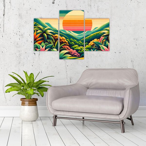 Slika - Šareni zalazak sunca (90x60 cm)