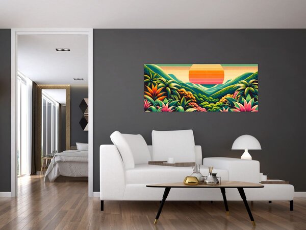 Slika - Šareni zalazak sunca (120x50 cm)