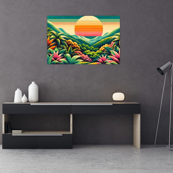 Slika - Šareni zalazak sunca (90x60 cm)