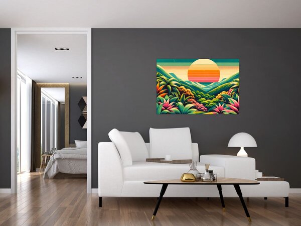 Slika - Šareni zalazak sunca (90x60 cm)