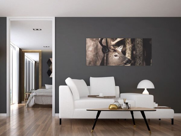 Slika - Jeleni u šumi (120x50 cm)