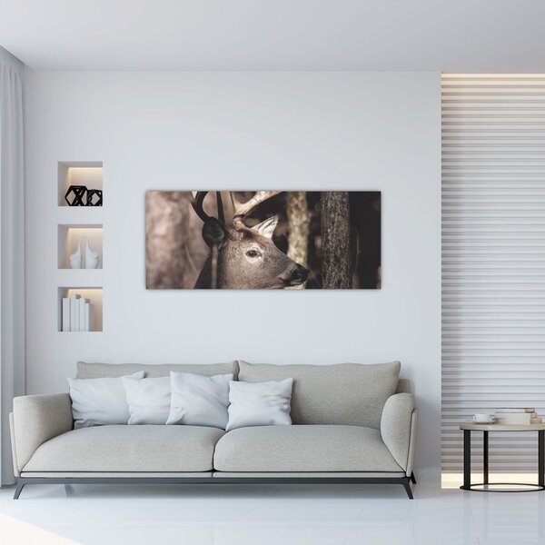 Slika - Jeleni u šumi (120x50 cm)