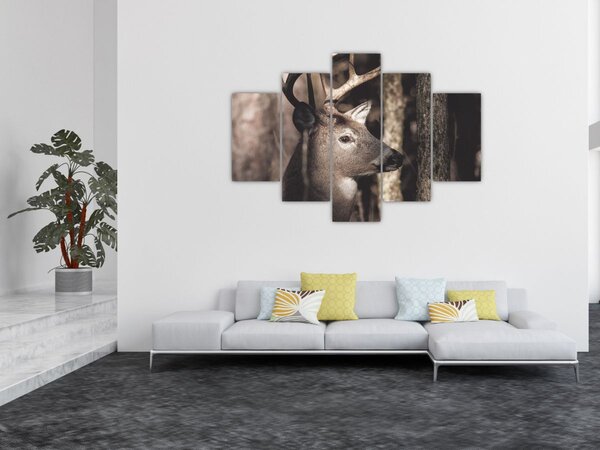 Slika - Jeleni u šumi (150x105 cm)