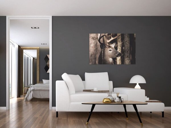 Slika - Jeleni u šumi (90x60 cm)