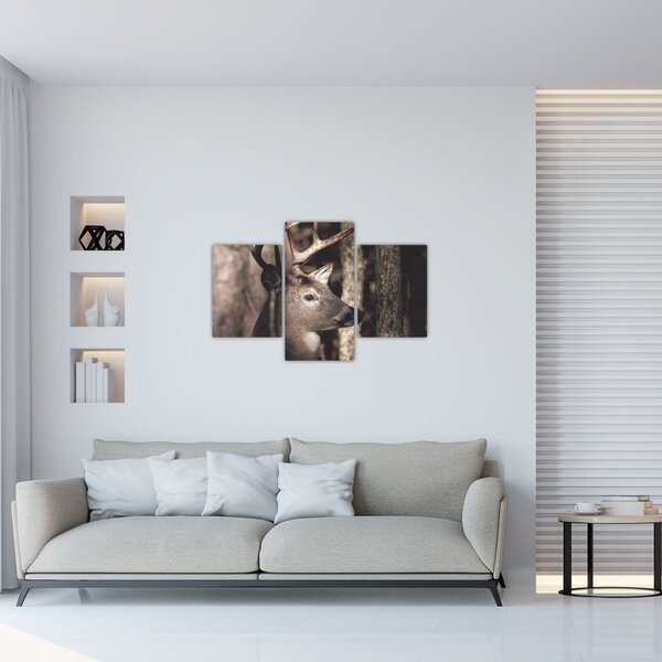 Slika - Jeleni u šumi (90x60 cm)