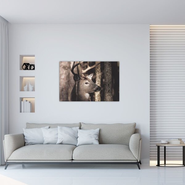 Slika - Jeleni u šumi (90x60 cm)