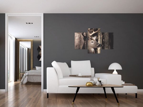 Slika - Jeleni u šumi (90x60 cm)