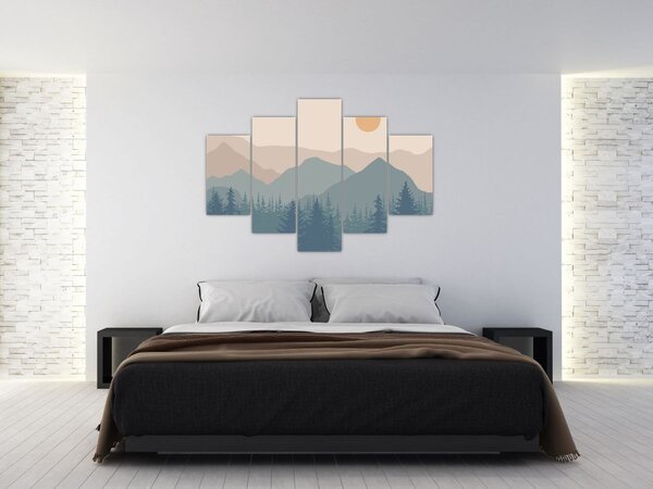 Slika - Tirkizne planine N⁰1 (150x105 cm)