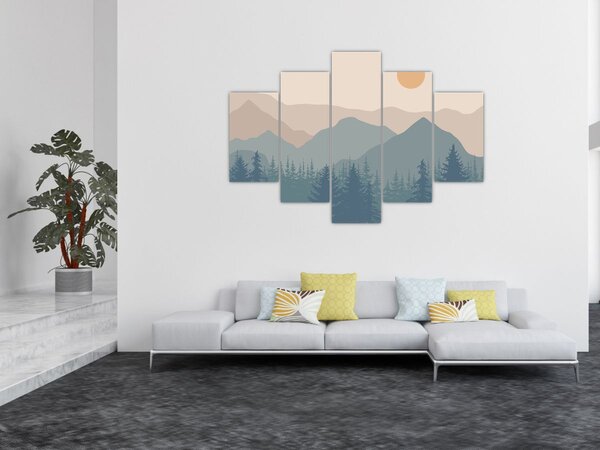Slika - Tirkizne planine N⁰1 (150x105 cm)
