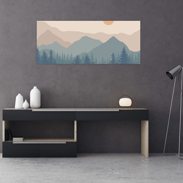 Slika - Tirkizne planine N⁰1 (120x50 cm)