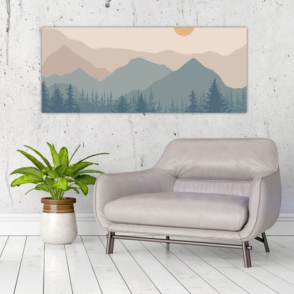 Slika - Tirkizne planine N⁰1 (120x50 cm)