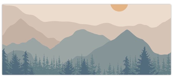 Slika - Tirkizne planine N⁰1 (120x50 cm)