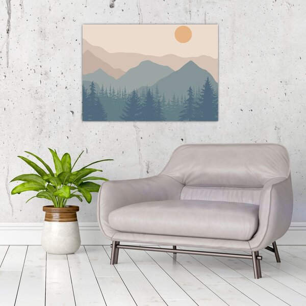 Slika - Tirkizne planine N⁰1 (70x50 cm)