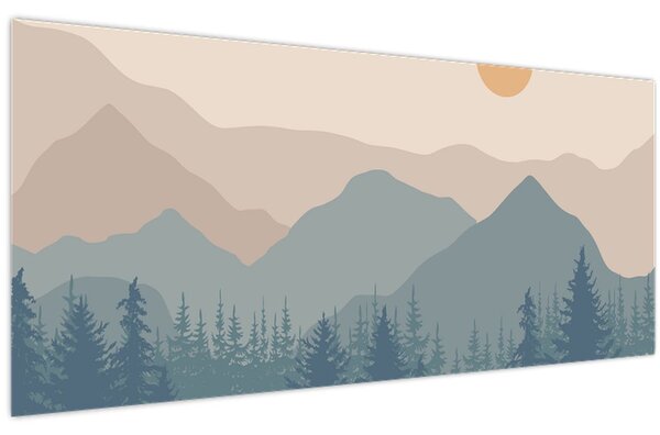 Slika - Tirkizne planine N⁰1 (120x50 cm)