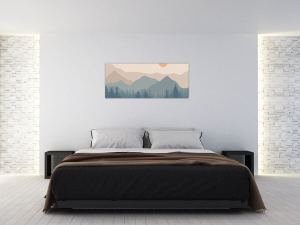 Slika - Tirkizne planine N⁰1 (120x50 cm)