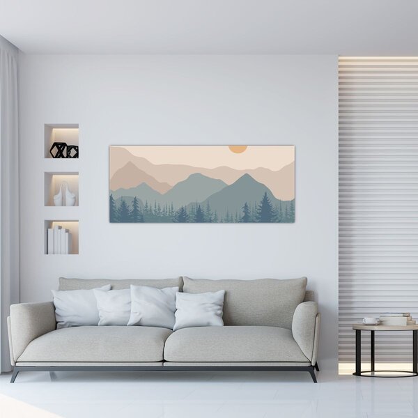 Slika - Tirkizne planine N⁰1 (120x50 cm)