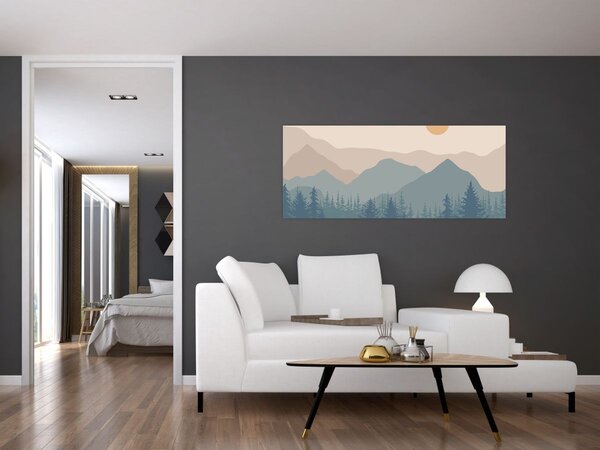 Slika - Tirkizne planine N⁰1 (120x50 cm)