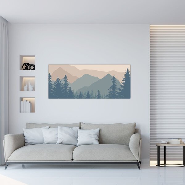 Slika - Tirkizne planine N⁰2 (120x50 cm)