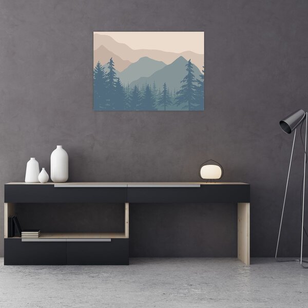 Slika - Tirkizne planine N⁰2 (70x50 cm)