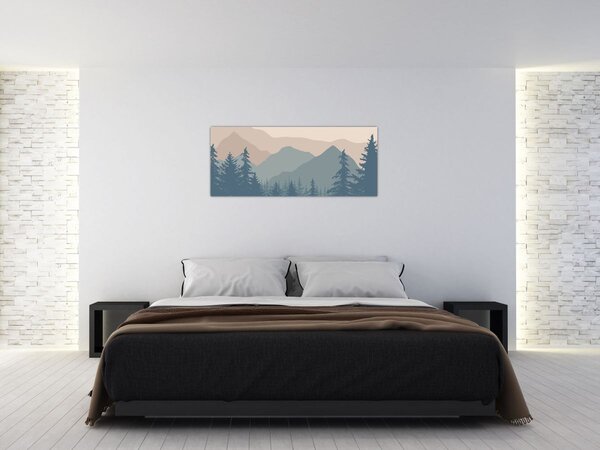 Slika - Tirkizne planine N⁰2 (120x50 cm)