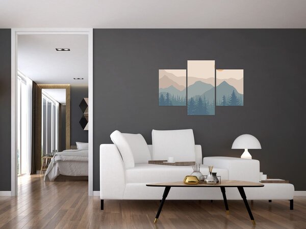 Slika - Tirkizne planine N⁰1 (90x60 cm)