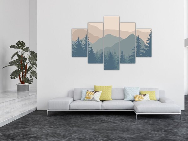 Slika - Tirkizne planine N⁰2 (150x105 cm)