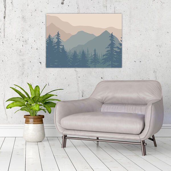 Slika - Tirkizne planine N⁰2 (70x50 cm)