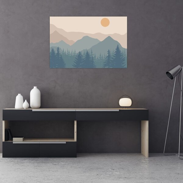 Slika - Tirkizne planine N⁰1 (90x60 cm)