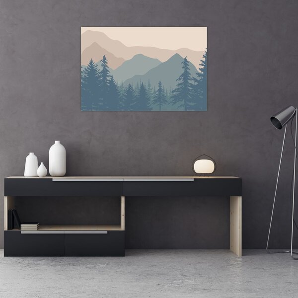Slika - Tirkizne planine N⁰2 (90x60 cm)