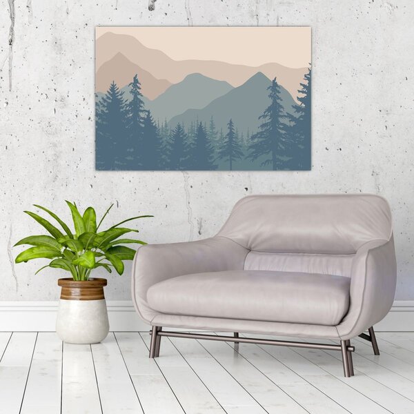 Slika - Tirkizne planine N⁰2 (90x60 cm)