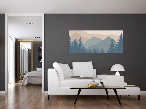 Slika - Tirkizne planine N⁰2 (120x50 cm)