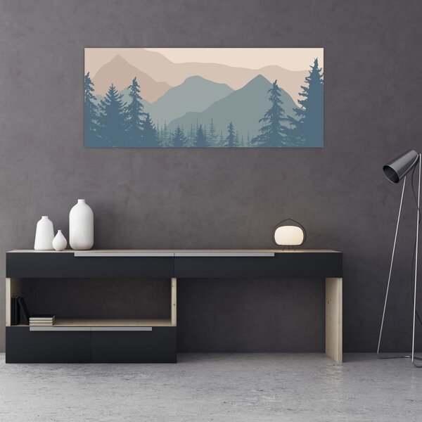 Slika - Tirkizne planine N⁰2 (120x50 cm)