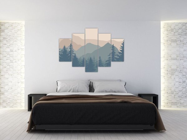 Slika - Tirkizne planine N⁰2 (150x105 cm)