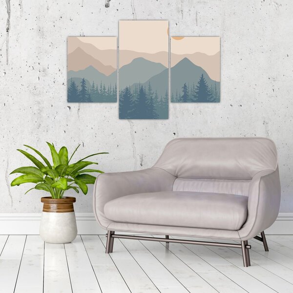 Slika - Tirkizne planine N⁰1 (90x60 cm)