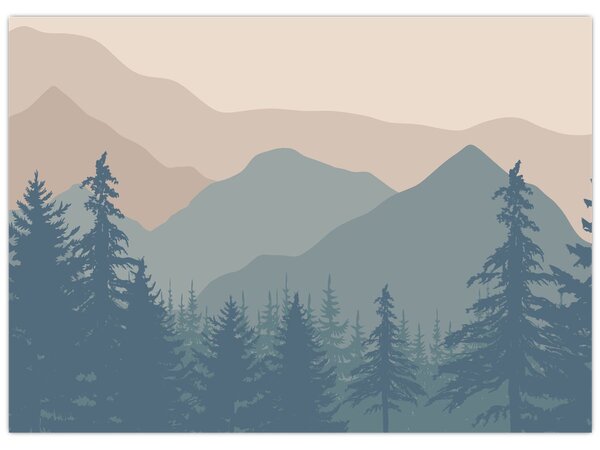 Slika - Tirkizne planine N⁰2 (70x50 cm)