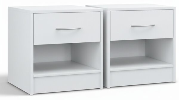Set noćnih ormarića BIANCA, 2 kom, 41x39x28cm, bijeli Casaria